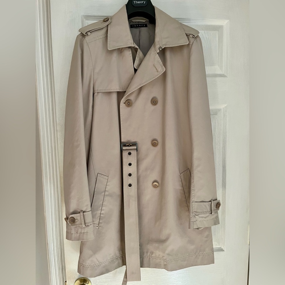 Theory Light Tan Trench Coat